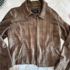 Liverpool Women's Checkered Jacket - Brown, Rust and Olive/Tan